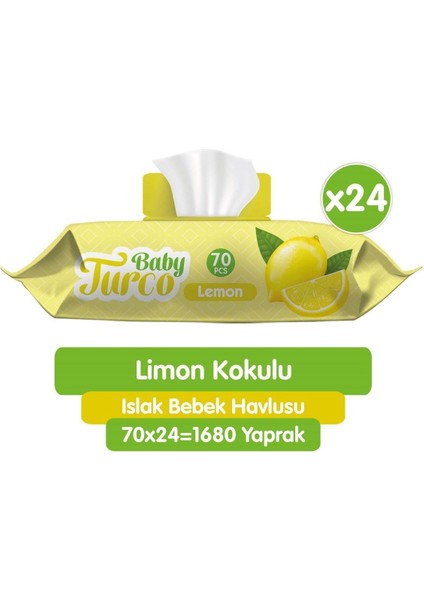 Baby Turco 'limon Kokulu Islak Bebek Havlusu 24X70 Adet