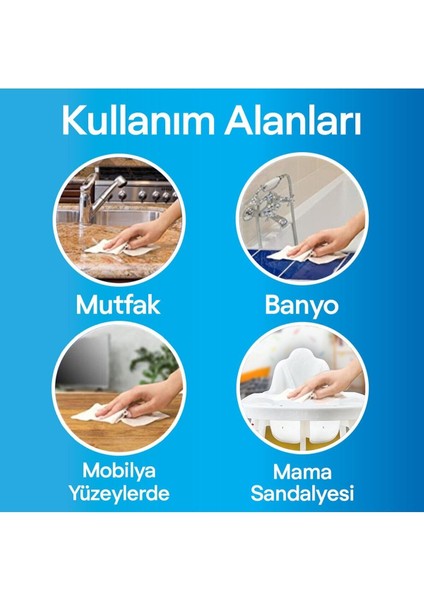Yüzey Temizleyici Antibakteriyel Islak Mendil 6X72’'lı 432 Yaprak fırsatları