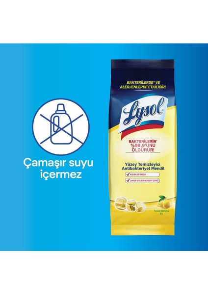 Yüzey Temizleyici Antibakteriyel Islak Mendil 6X72’'lı 432 Yaprak indirimleri