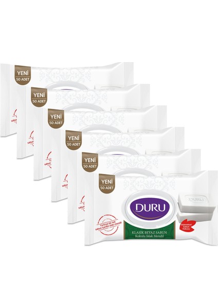 Beyaz Sabun Kokulu Islak Mendil 6X50 Adet