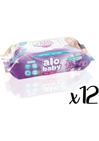 Alo Baby Alobaby Alo Baby Islak Havlu 90'lı X12 Adet Sümbül