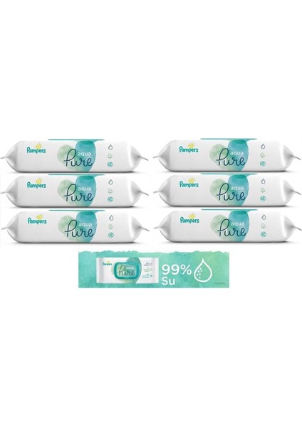 Islak Havlu Mendil Aqua Pure 48 Yaprak 6 'lı Set Organik Pamuklu