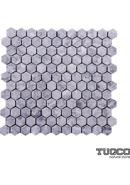 1’’ Hexagon Gümüş Eskitme Mermer Mozaik