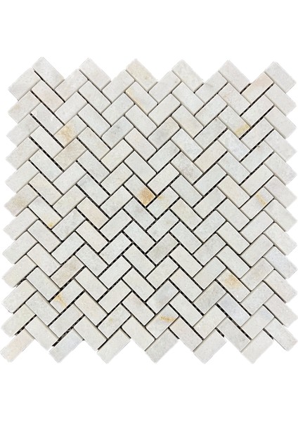 Herringbone Golden Honlu Mermer Mozaik