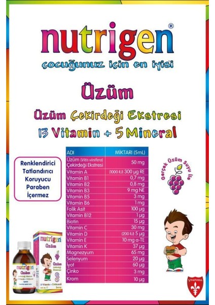Üzüm Çekirdeği Ekstreli Vitamin Şurubu 200 ml fırsatları