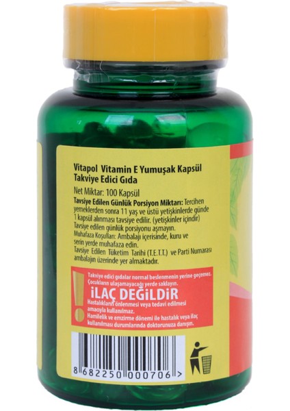 Vitamin E 400 Iu 268 Mg 100 Kapsül modelleri
