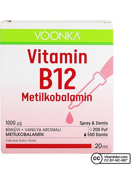Vitamin B12 Sprey&Damla Metilkobalamin 20 Ml fiyatları