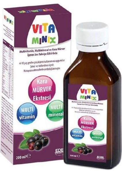 Vitaminix Kara Mürver Multivitamin Multimineral Şurubu 150 Ml