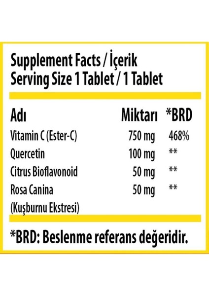 Bork Vitamin Ester C Quercetin 30 Adet Tablet