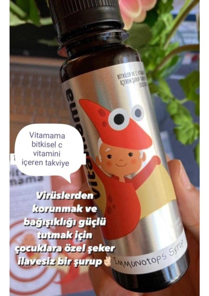 Vıtamama Immunotops Syrup Bitkiler Ve C Vitamini Içeren Şurup Takviye Edici Gıda