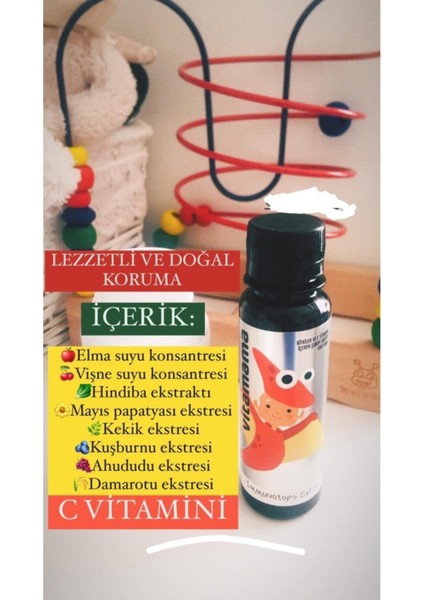 Vıtamama Immunotops Syrup Bitkiler Ve C Vitamini Içeren Şurup Takviye Edici Gıda