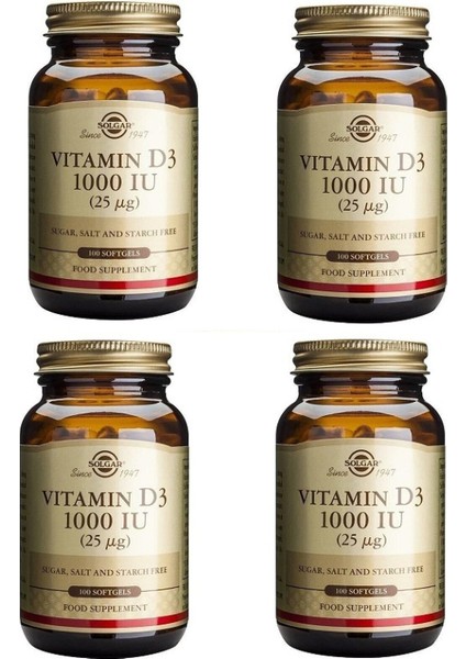 Vitamin D3 1000 Iu 25 Mg X 4 Adet