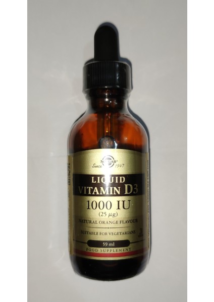 Liquid Vitamin D3 Sıvı Vitamin D3 1000 Iu (25 ?G) Aptekar Heathcare