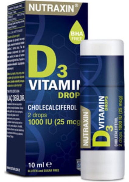 Vitamin D3 1000 Iu 100 Kapsül + Nutraxin Vitamin D3 Drops(1000 Iu) + Vitamin Mix