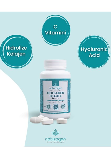 Collagen Hidrolize Type 1&3 Hyaluronic Acid&Vitamin C - 60'Lı Tablet