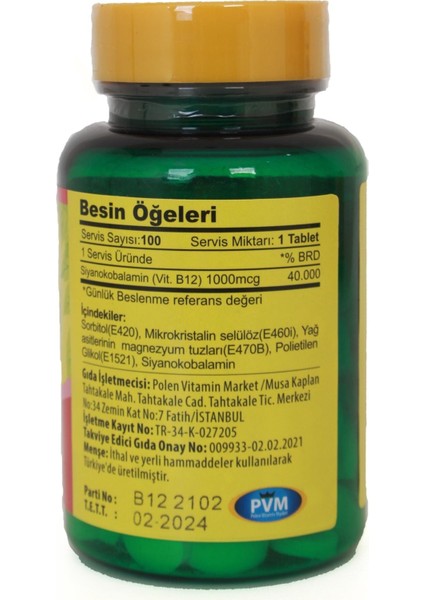 Vitamin B-12 1000 Mcg 100 Tablet fiyatları