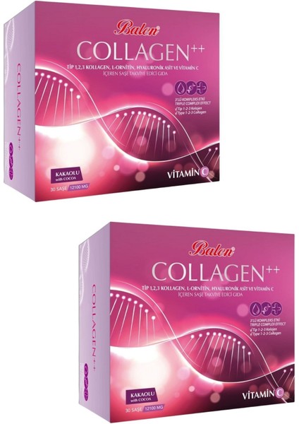 Collagen Tip 1,2,3 L-Ornitin Hyaluronik Asit C Vitamini 30 Şase 12100mg X 2 Adet