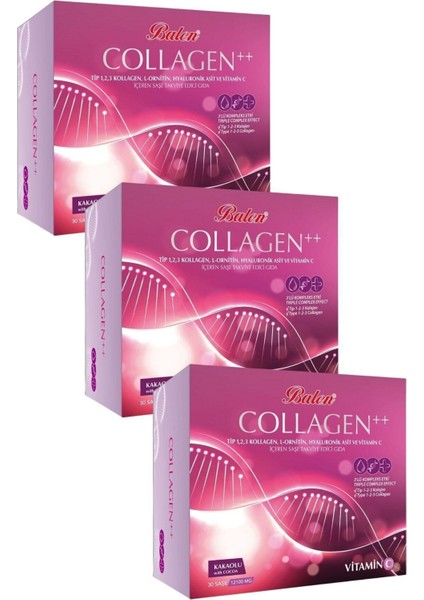Collagen Tip 1,2,3 L-Ornitin Hyaluronik Asit C Vitamini 30 Şase 12100mg X 3 Adet