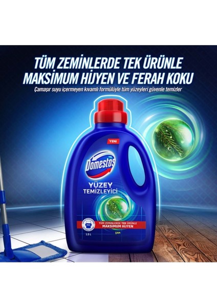 Yüzey Temizleyici ÇAM1500 ml+DAĞ Esintisi Çamaşır SUYU750 ml+HIJYENIK Köpük BANYO/MUFTAK450M