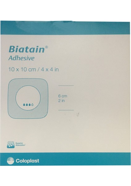 Coloplast (5 Adet) 33430 Biatain Yapışkanlı Köpük yaara Örtüsü 10cm X 10cm