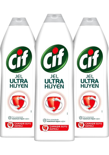 Jel Ultra Hijyen Tüm Yüzeyler Için Çamaşır Suyu Katkılı 750 mlx3