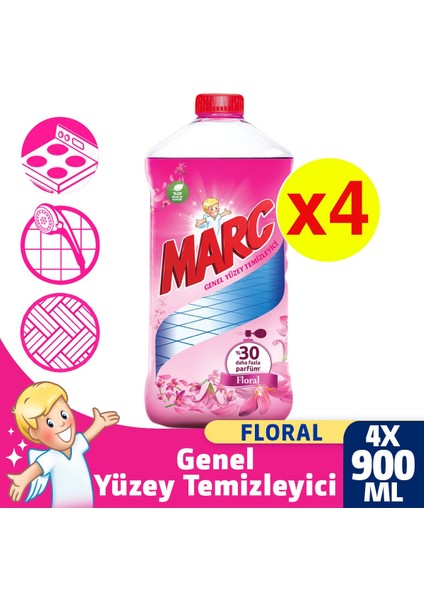 Yüzey Temizleyici Floral 4X900 ml