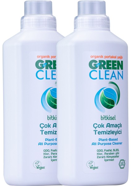 Green Clean Çok Amaçlı Yüzey Temizleyici 1  lt 2' 'li Set