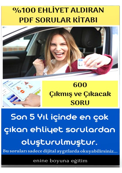Yüzde Yüz Ehliyet Aldıran Pdf Sorular Kitabı