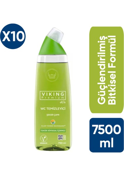 Premium Vegan Wc Temizleyici Şeker Çamı 750 ml X10 Adet