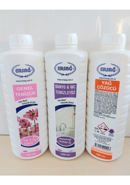 Genel Temizlik+ Banyo Wc+ Yağ Çözücü 3'lü Temizlik Seti