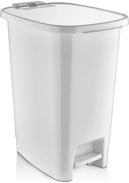 Beyaz Slim Pedallı Çöp Kovası 25 Lt