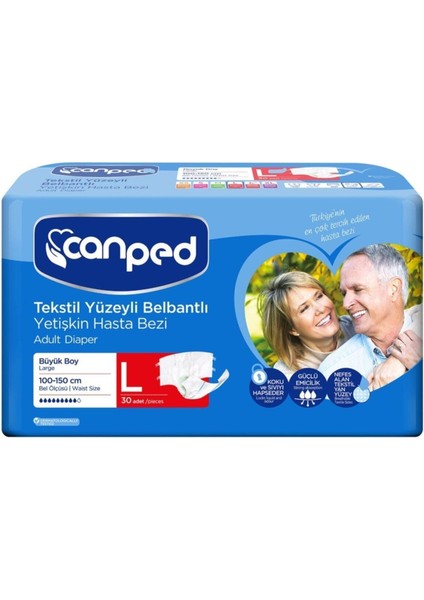 Belbantlı Tekstil Yüzeyli Hasta Bezi Büyük 30'Lu