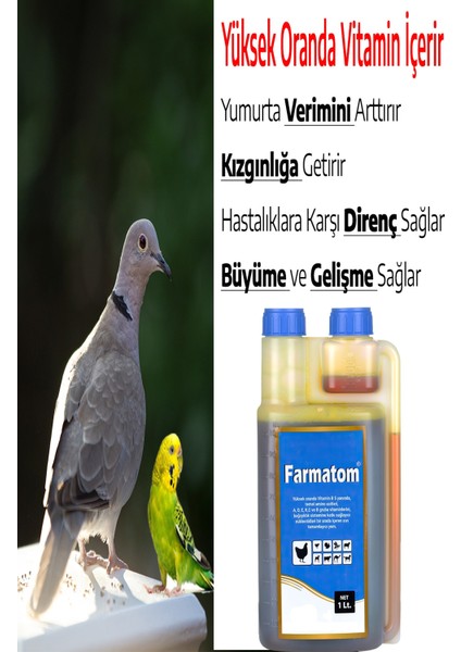 Farmatom Multi Vitamin Kanatlı Hayvan Vitamini 1 Litre - Kuşlar Için Vitamin