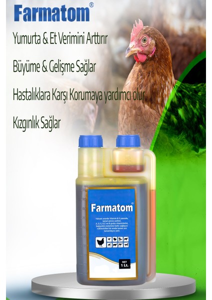 Farmatom Multi Vitamin Kanatlı Hayvan Vitamini 1 Litre - Kuşlar Için Vitamin