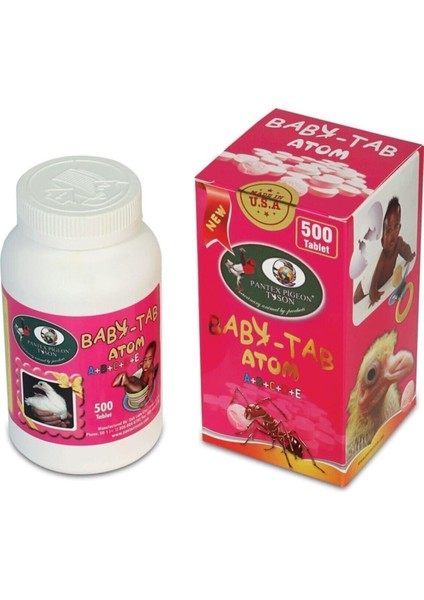 Tab-Atom Güvercin Anaç ve Yavru Hapı - 500 Tablet - Kuş Vitamini - Güvercin V