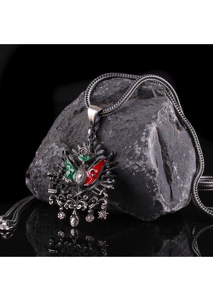 Osmanlı Devleti Arma Model 925 Ayar Gümüş Kolye fiyatları