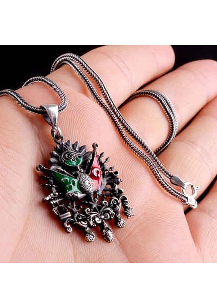 Osmanlı Devleti Arma Model 925 Ayar Gümüş Kolye fırsatları