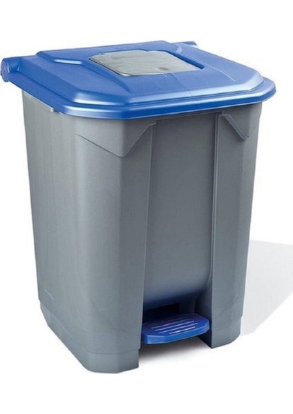 Konteyner Bahçe Çöp Kovası 50 Lt.tekerlekli Mavi Kapak