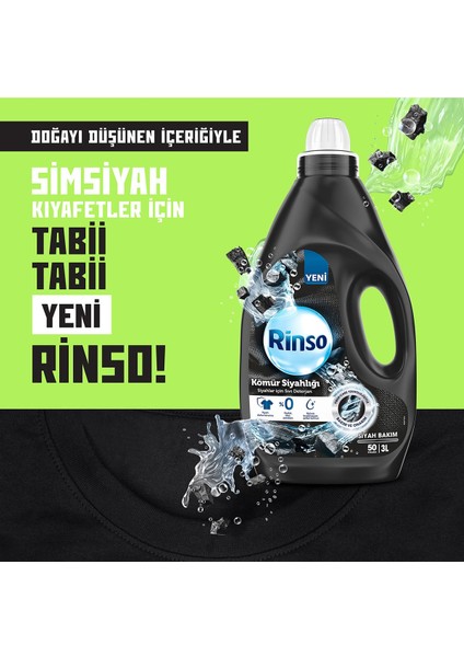 Sıvı Deterjan Kömür Siyahlığı Siyahlar 3 lt 3 Adet