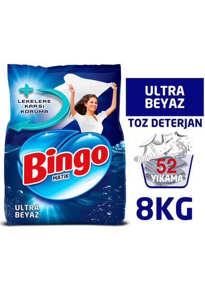 Matik Toz Çamaşır Deterjanı 4 kg Ultra Beyaz 2'li