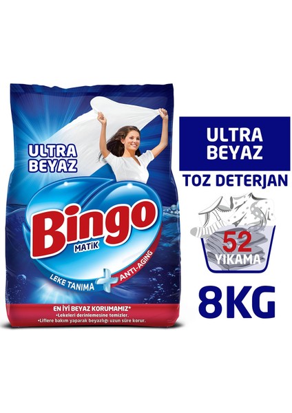 Matik Toz Çamaşır Deterjanı 4 kg Ultra Beyaz 2'li