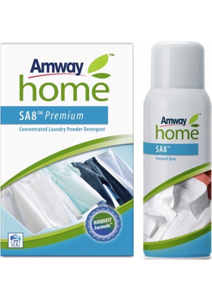 Home Premium Konsantre Toz Çamaşır Deterjanı Home™ Sa8™ + Yıkama Öncesi Sprey Home™ Sa8™