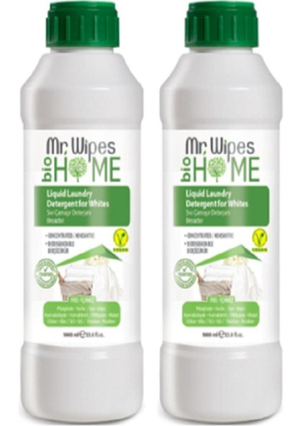 Mr Wipes Konsantre Beyazlar Için Sıvı Çamaşır Deterjanı 1000 ml x 2 Adet