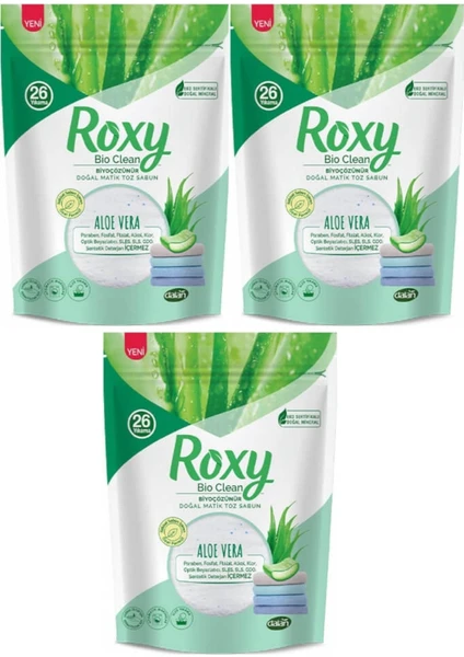 Roxy Bio Clean  Matik Toz Sabun Aloe Vera 800 gr 3 Adet