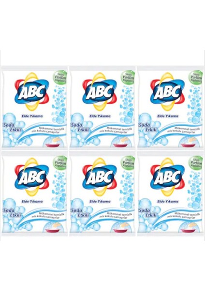 Abc Elde Yıkama Toz Çamaşır Deterjanı Soda Etkili 6 x 600 G