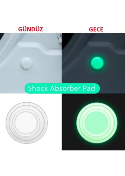 10 Adet Fosforlu Araba Kapı Ses Gürültü Önleyici Conta Kaput Bagaj Darbe Emici Ses Yalıtım Izolasyon