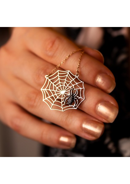 Ağdaki Örümcek Rose Gümüş Kolye fiyatları