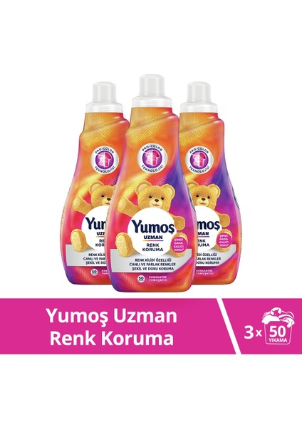 Uzman Konsantre Çamaşır Yumuşatıcısı Renk Koruma Kalıcı Koku 50 Yıkama 1200 M 3 Adet