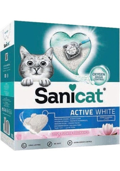 Active White Süper Topaklanan Kedi Kumu Lotus Çiçeği Kokulu 6 Lt
