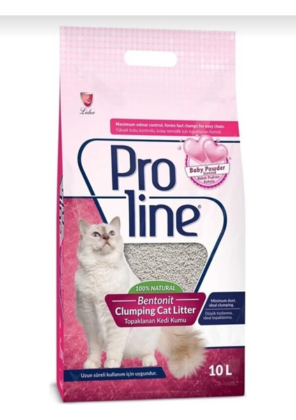 Pro Line Doğal Topaklanan Baby Powder Kokulu Kedi Kumu 10 Lt